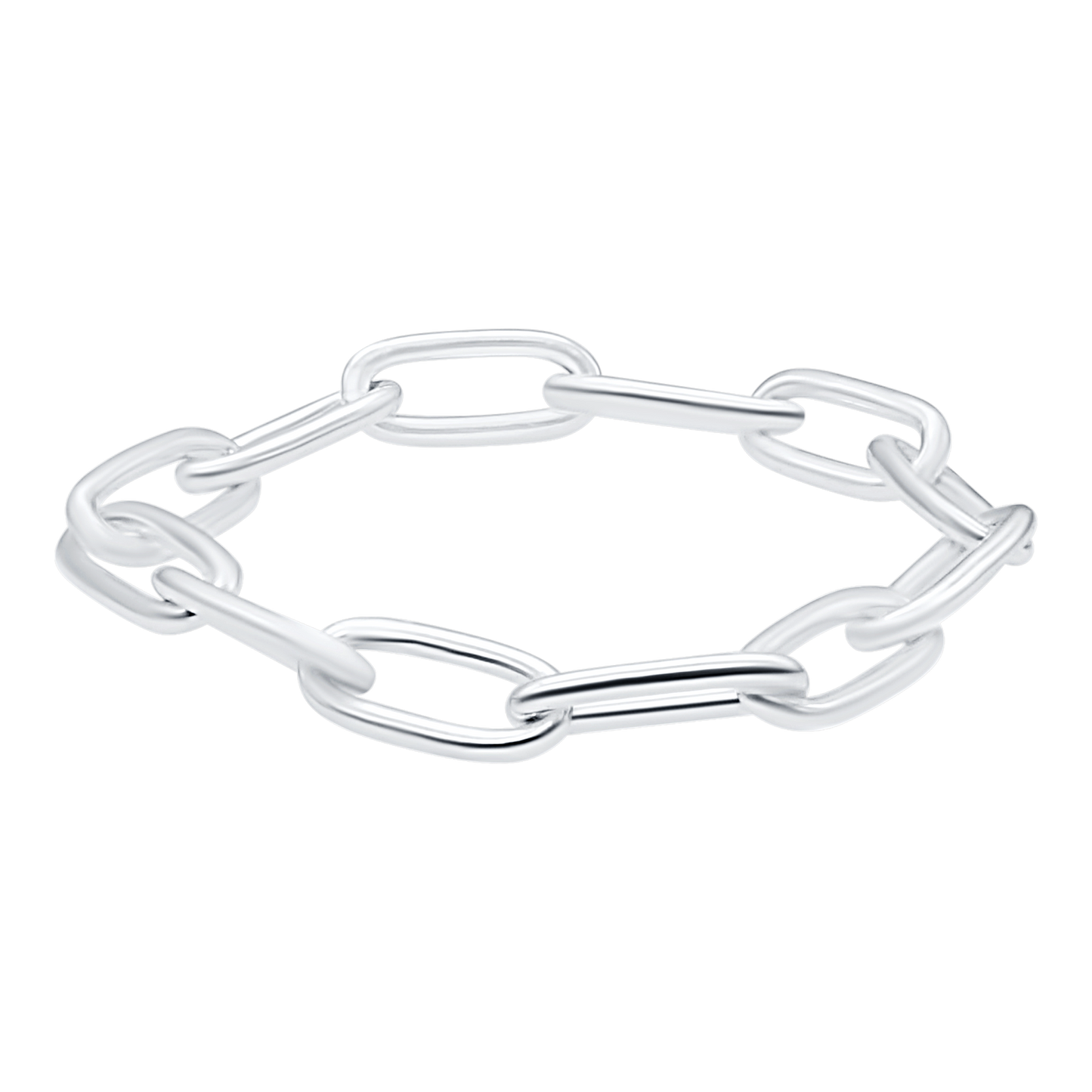 Leichter, länglicher Kabelkettenring aus Sterlingsilber