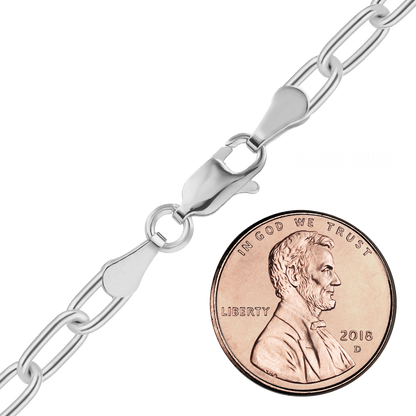 Leichte, längliche Kabelkette aus Sterlingsilber