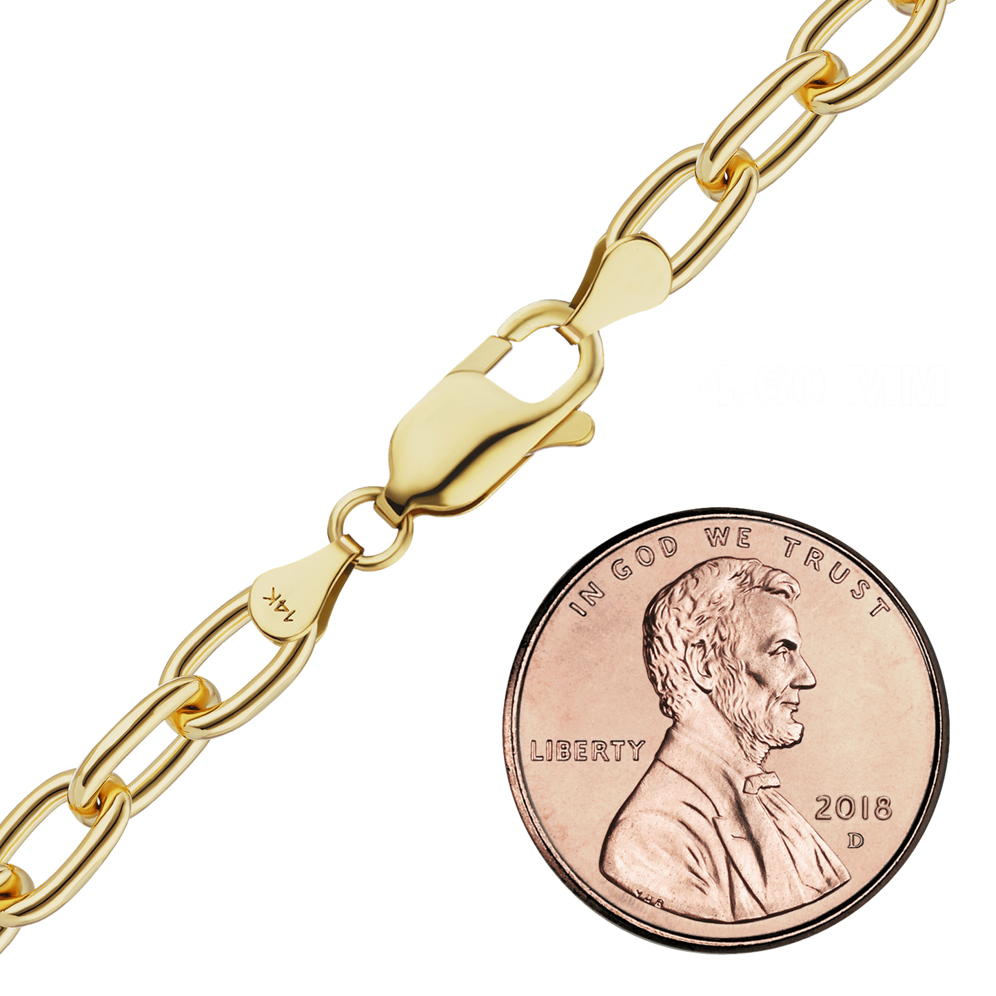 Längliches Kabelarmband aus 14-karätigem Gelbgold