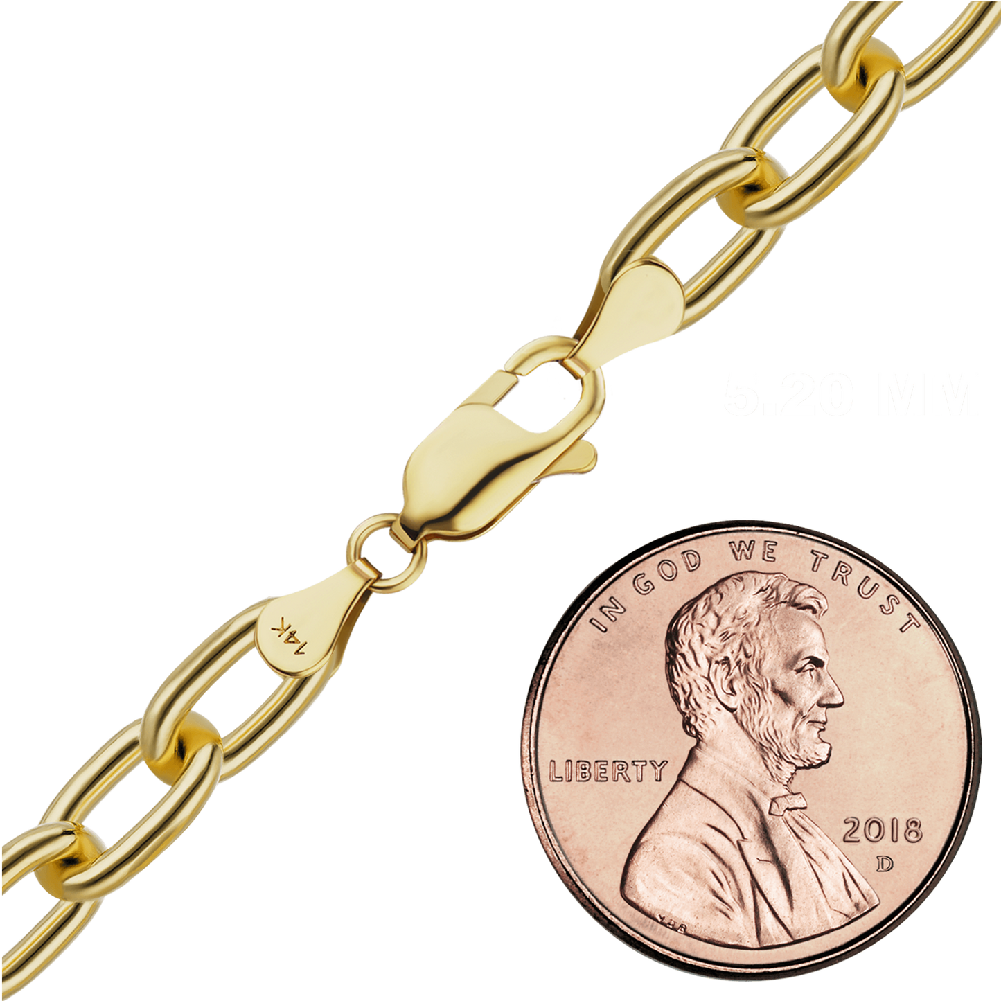 Längliches Kabelarmband aus 14-karätigem Gelbgold