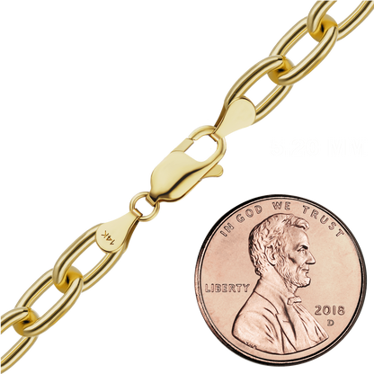 Längliches Kabelarmband aus 14-karätigem Gelbgold