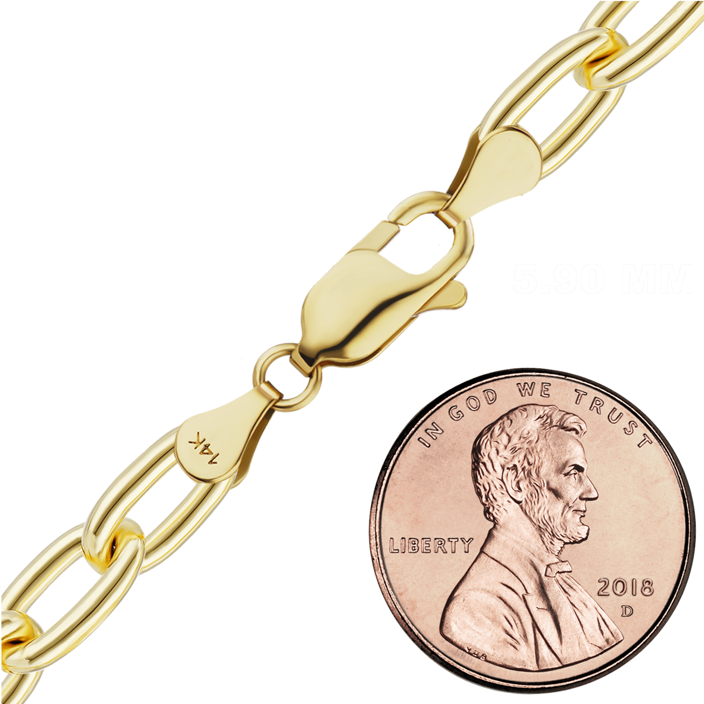 Längliches Kabelarmband aus 14-karätigem Gelbgold