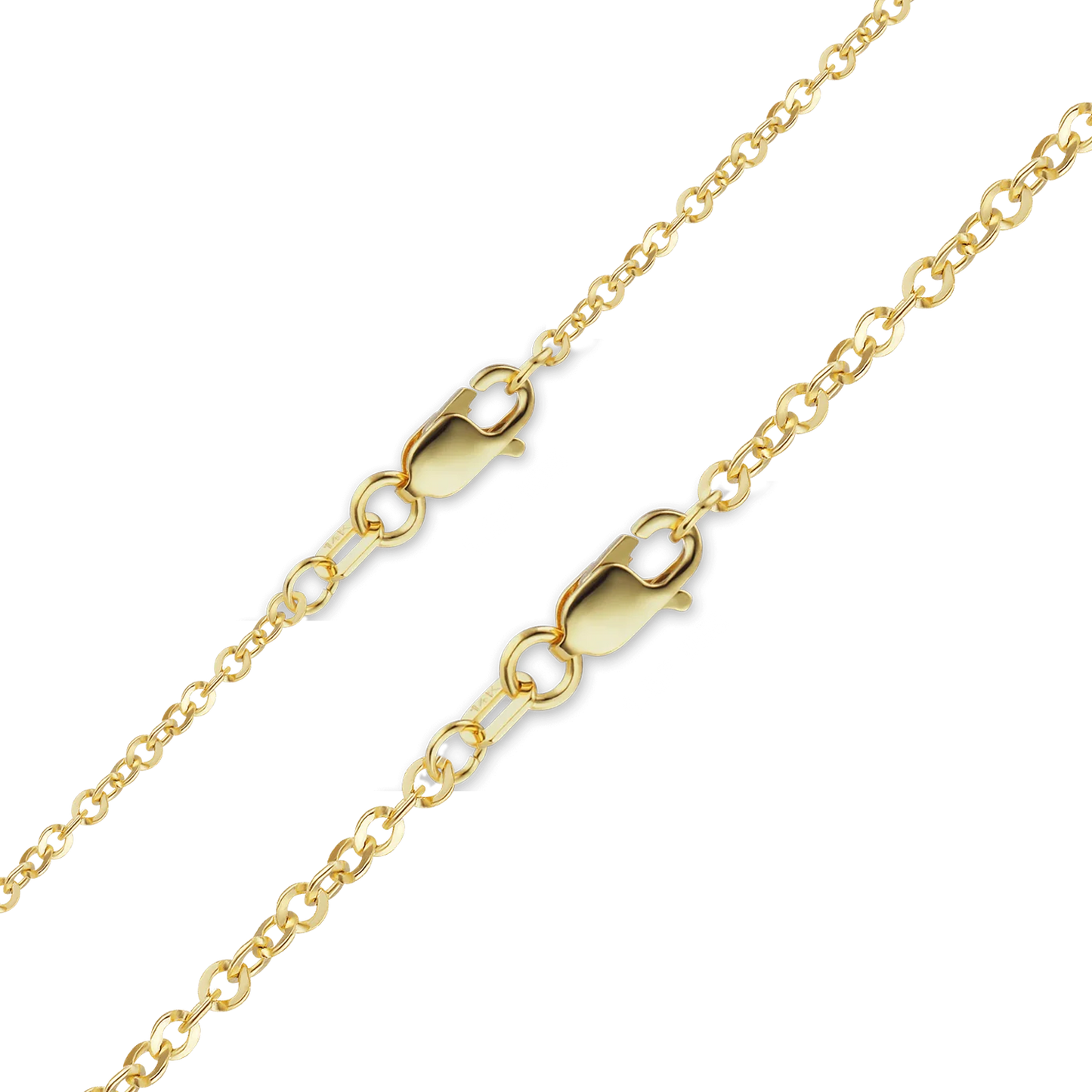 Flaches, gedrehtes Kabelarmband aus 14-karätigem Gelbgold