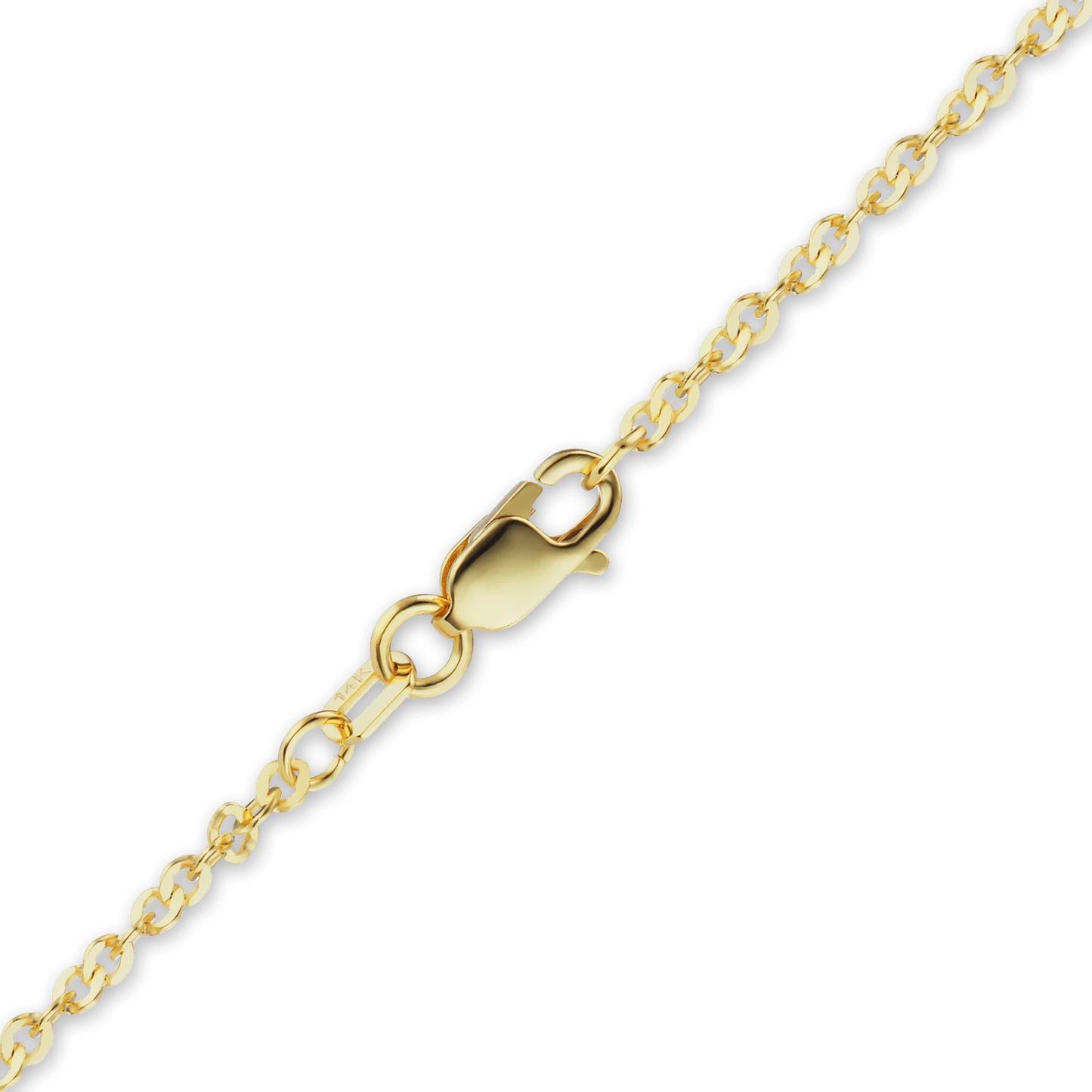 Flaches, gedrehtes Kabel-Fußkettchen aus 14-karätigem Gelbgold