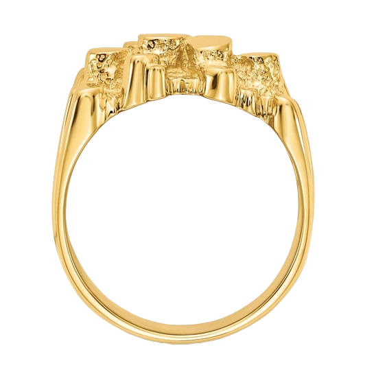 Goldnugget-Ring aus 10K/14K/18K Gold