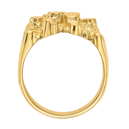 Goldnugget-Ring aus 10K/14K/18K Gold