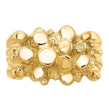 Goldnugget-Ring aus 10K/14K/18K Gold
