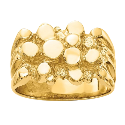 Goldnugget-Ring aus 10K/14K/18K Gold