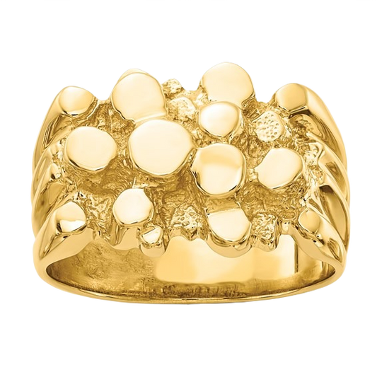 Goldnugget-Ring aus 10K/14K/18K Gold