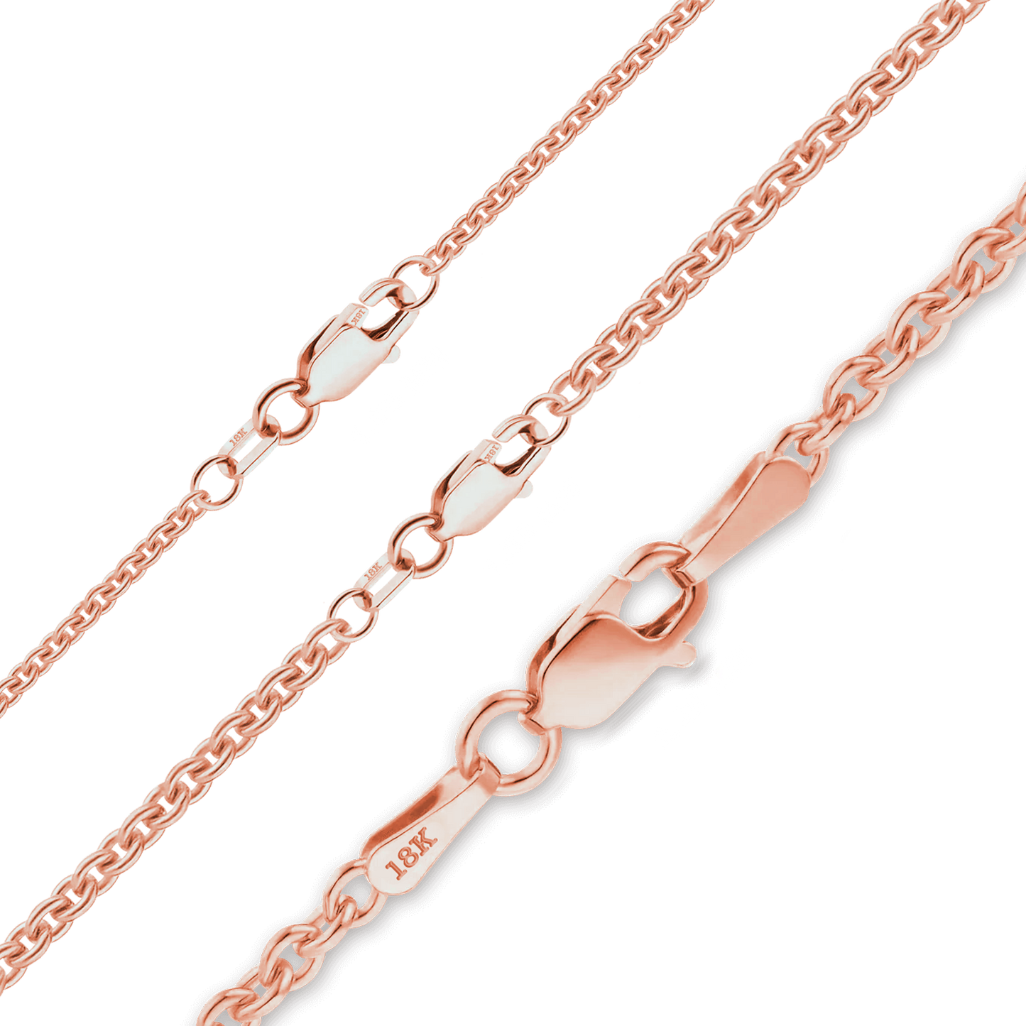 Schweres, rundes Kabelarmband aus 18-karätigem Roségold