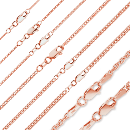 Schweres, rundes Kabelarmband aus 14-karätigem Roségold