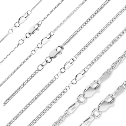 Schweres, rundes Kabelarmband aus 14-karätigem Weißgold