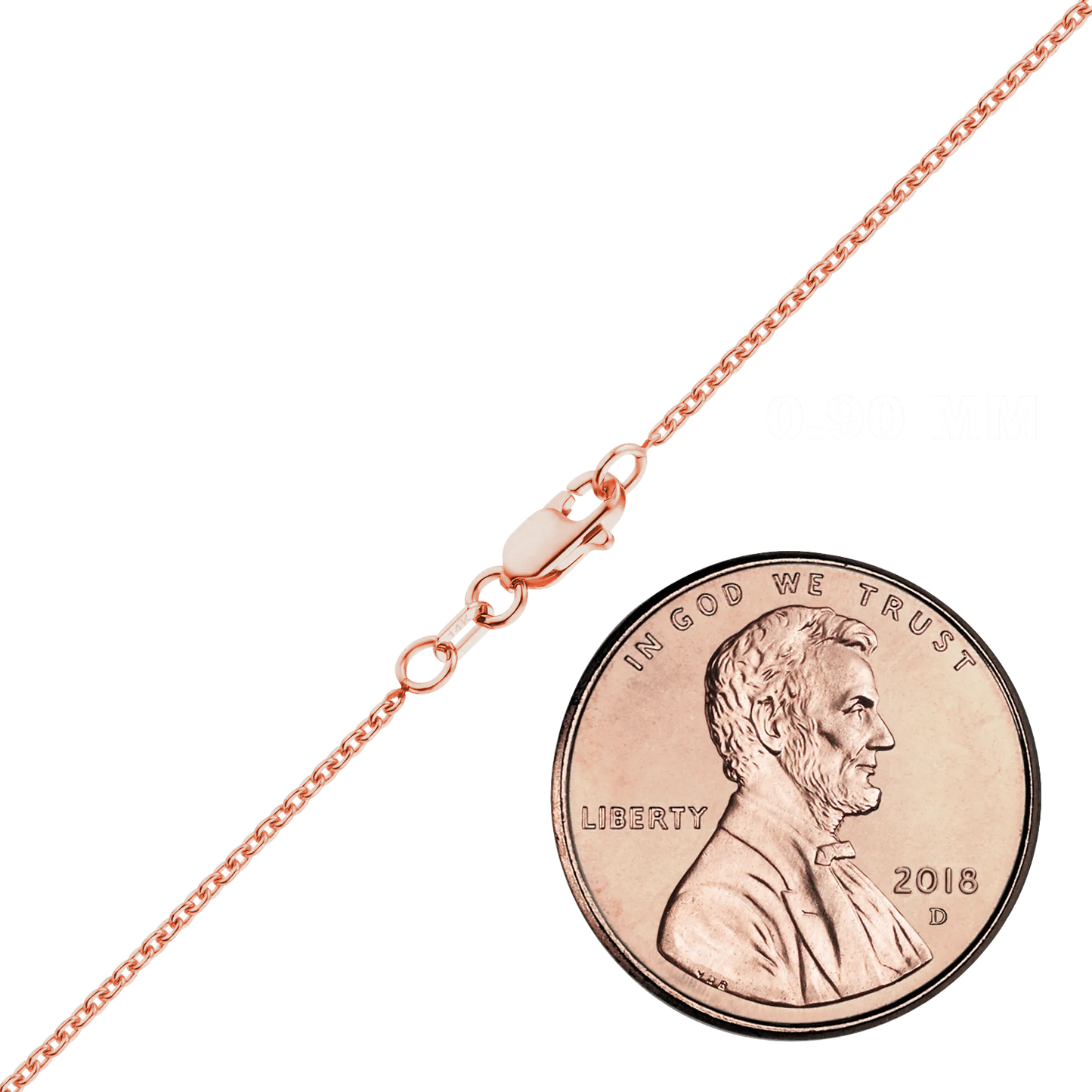 Schweres, rundes Kabelarmband aus 14-karätigem Roségold