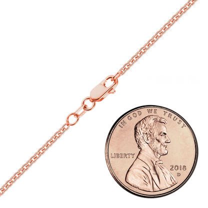 Schwere runde Kabelkette aus 14-karätigem Roségold