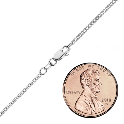 Schwere runde Kabelkette aus 14-karätigem Weißgold