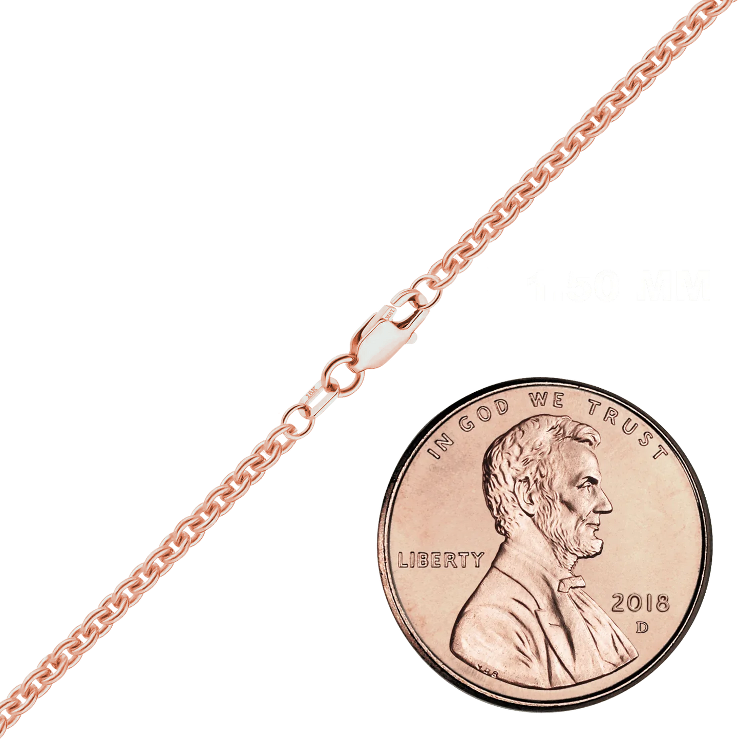 Schwere runde Kabelkette aus 18 Karat Roségold