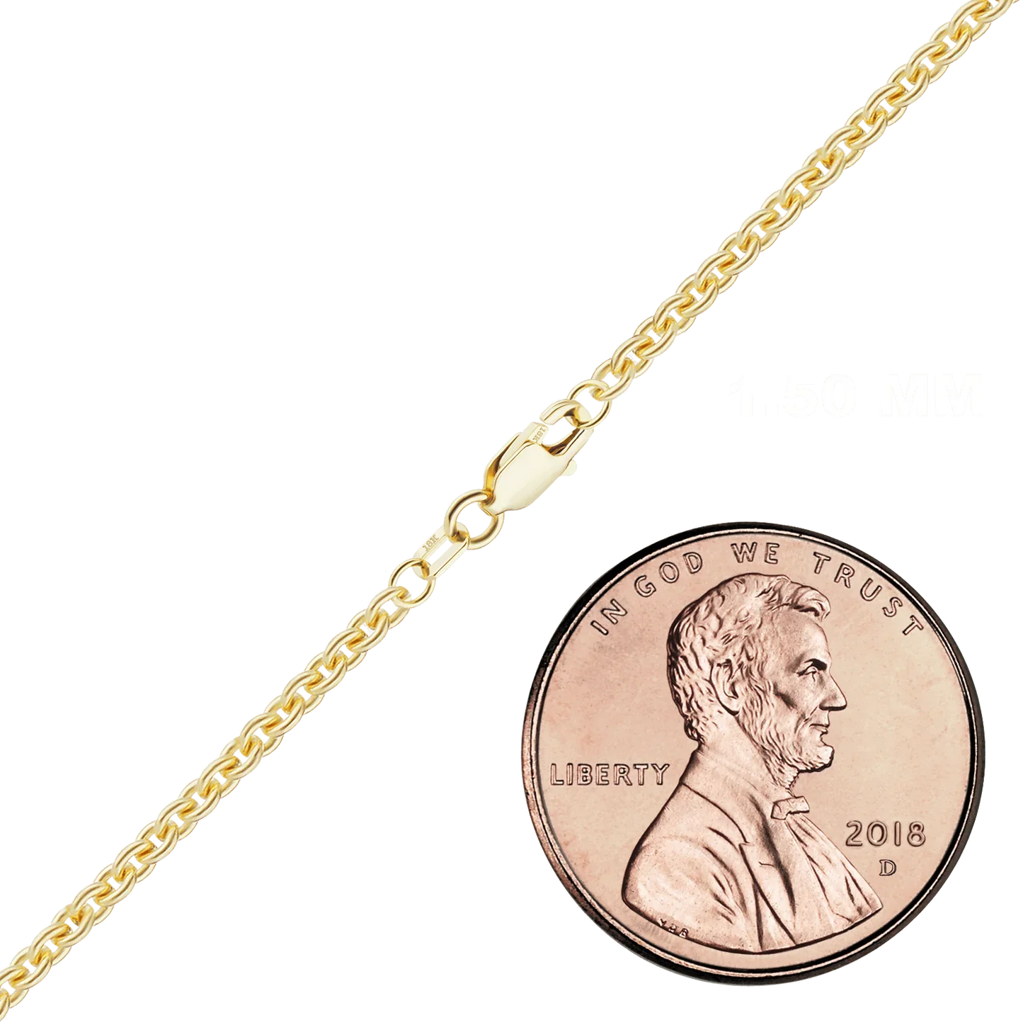 Schweres, rundes Kabelarmband aus 18-karätigem Gelbgold