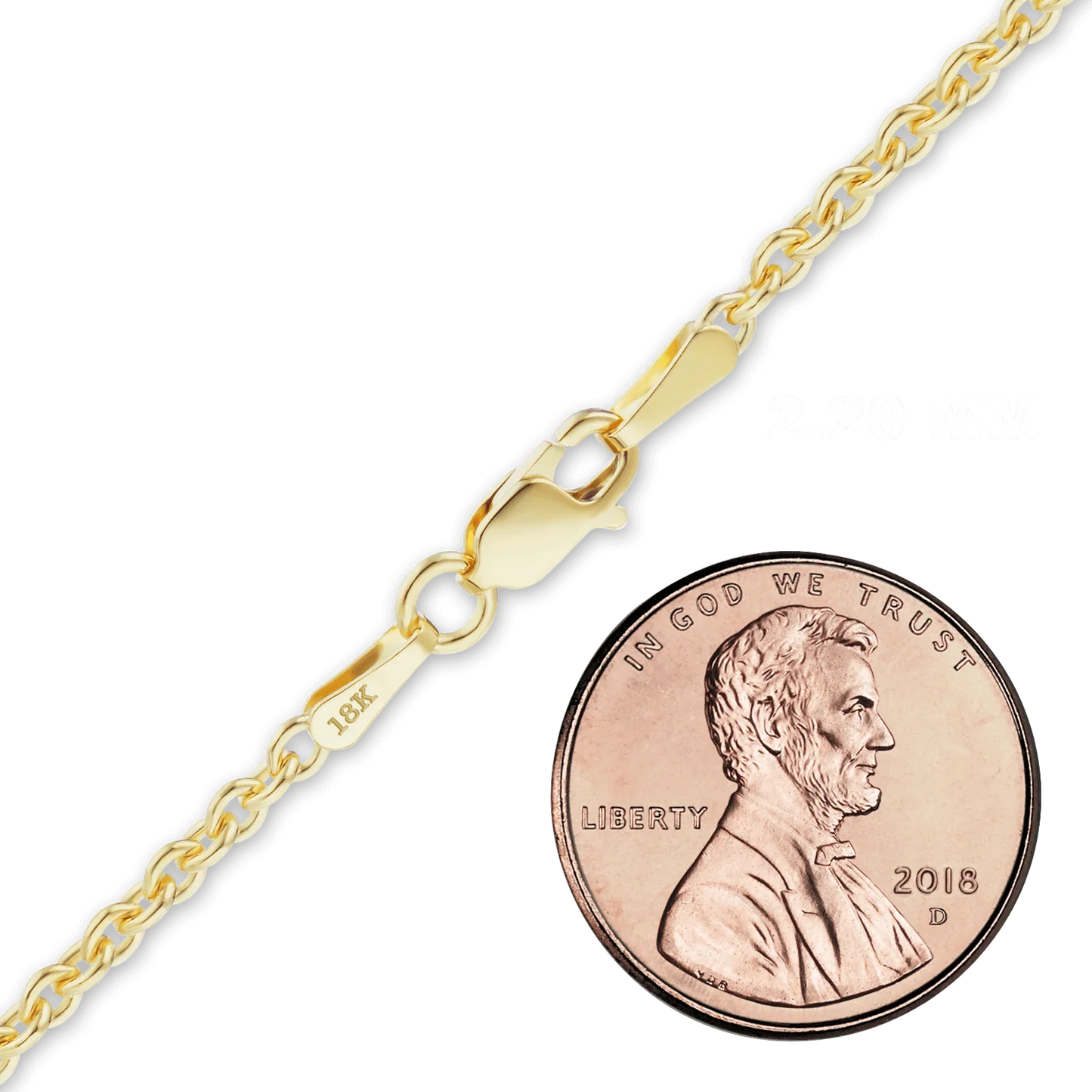 Schwere runde Kabelkette aus 18-karätigem Gelbgold