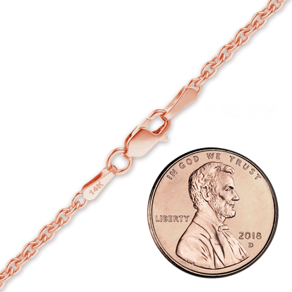 Schweres, rundes Kabelarmband aus 14-karätigem Roségold