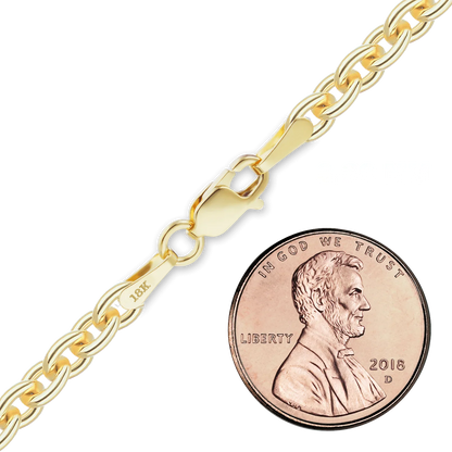 Schweres, rundes Kabelarmband aus 18-karätigem Gelbgold