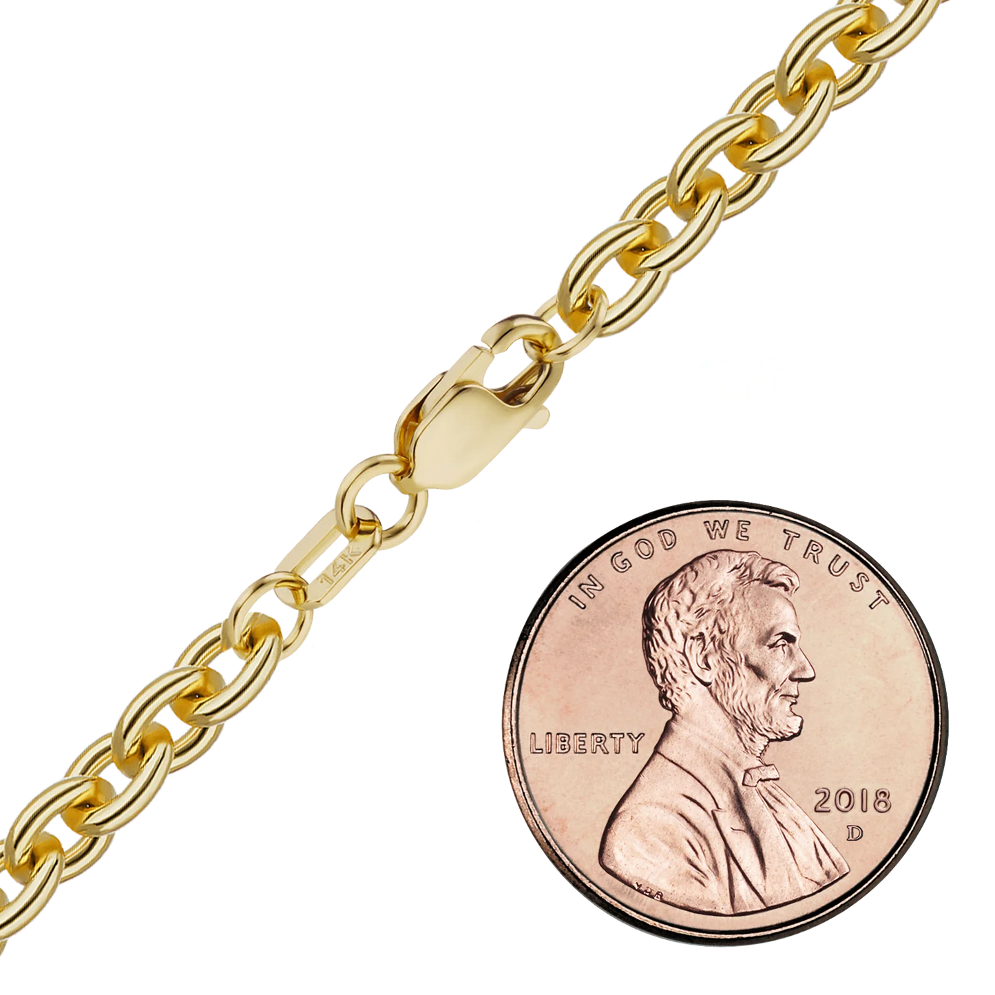 Schweres, rundes Kabelarmband aus 14-karätigem Gelbgold