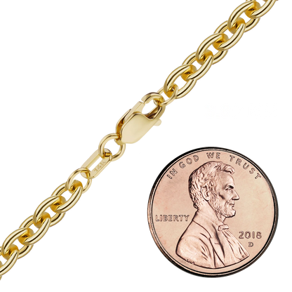 Schweres, rundes Kabelarmband aus 14-karätigem Gelbgold