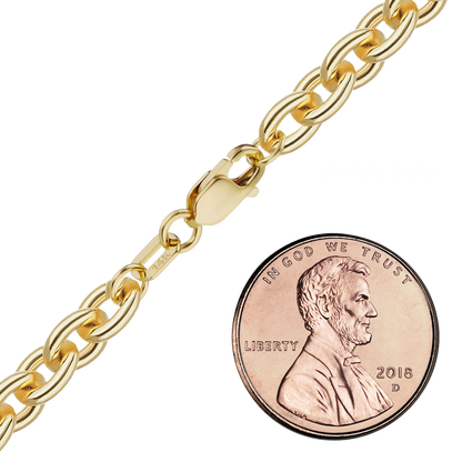 Schweres, rundes Kabelarmband aus 14-karätigem Gelbgold