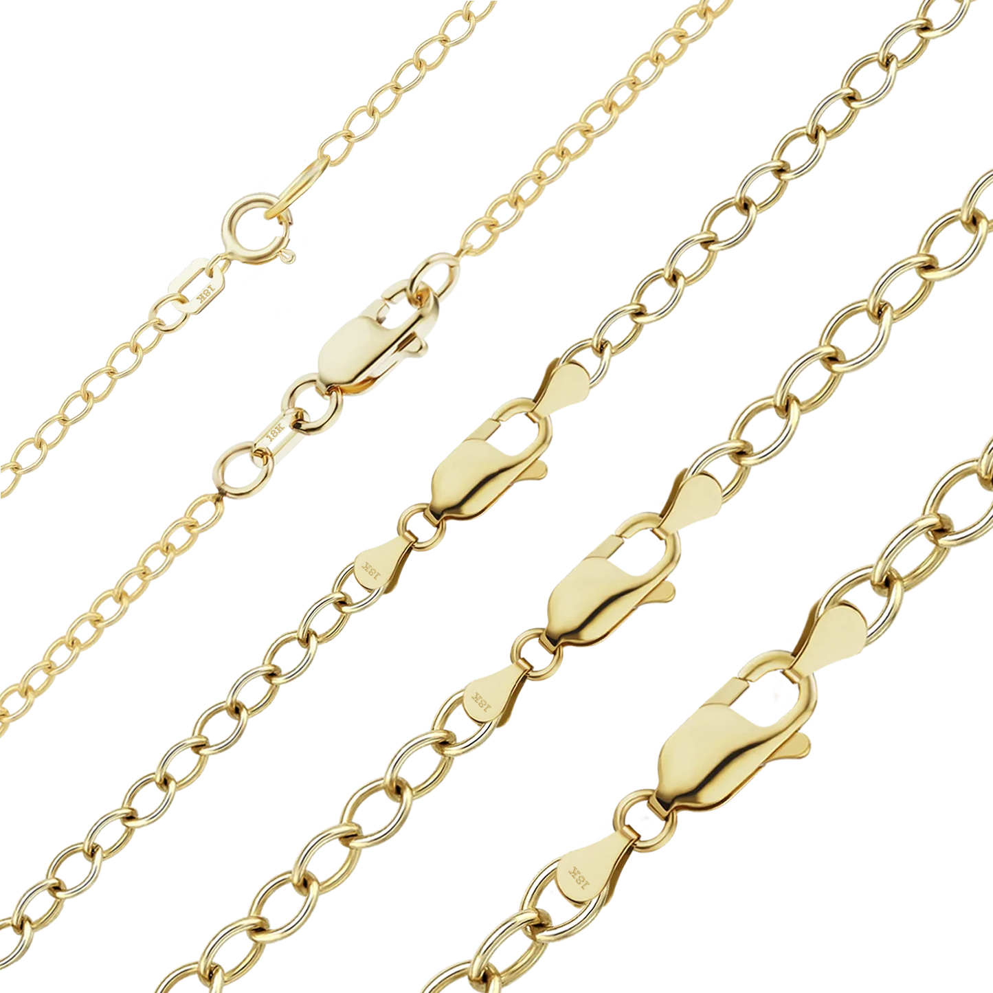 Leichtes, rundes Kabelarmband aus 18-karätigem Gelbgold