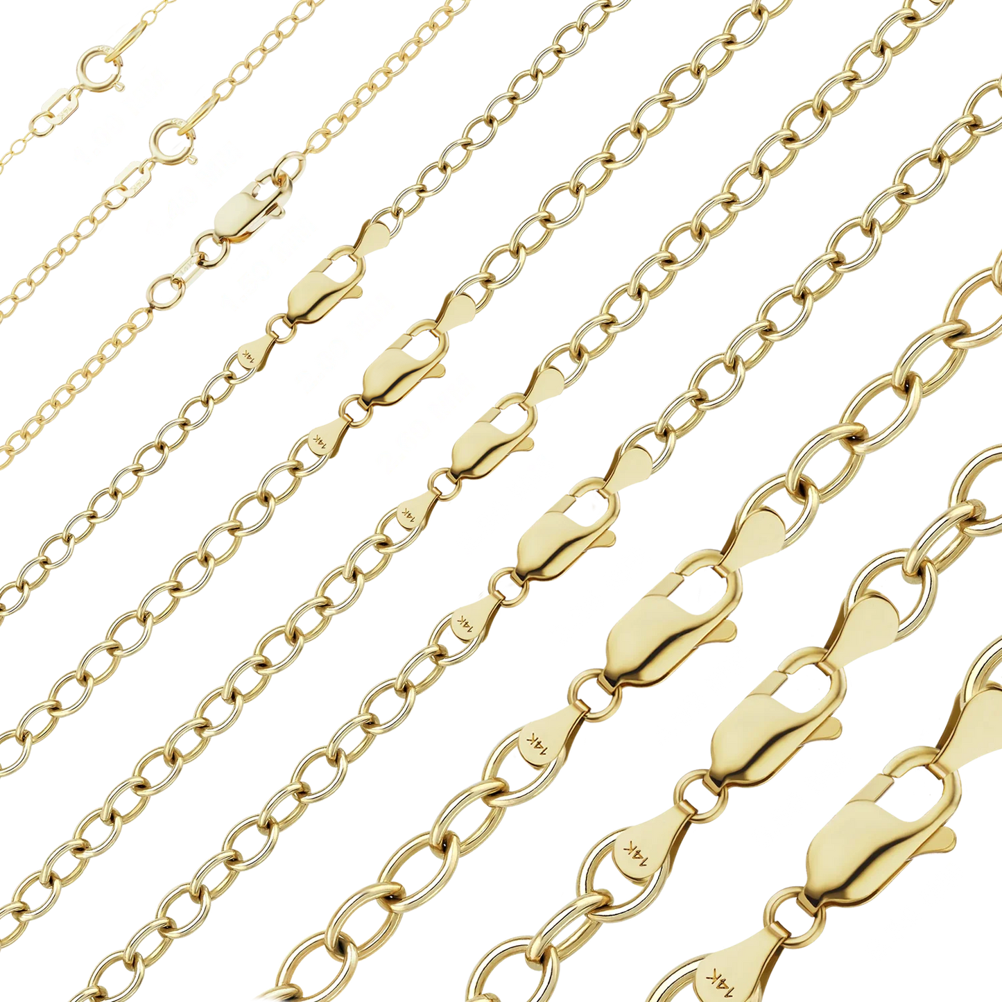 Leichtes, rundes Kabelarmband aus 14-karätigem Gelbgold