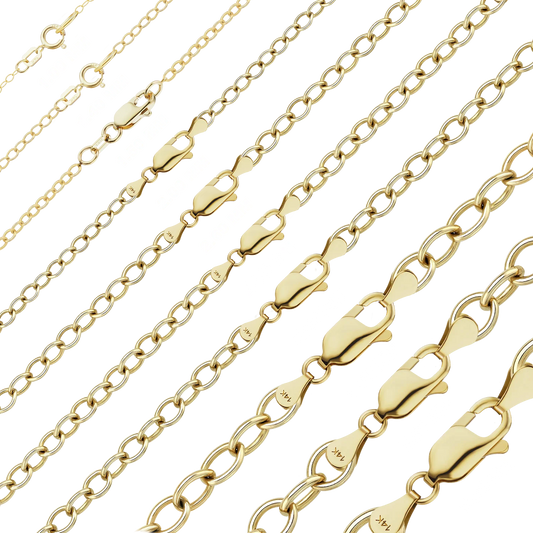 Leichtes, rundes Kabelarmband aus 14-karätigem Gelbgold