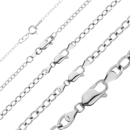 Leichtes, rundes Kabelarmband aus 14-karätigem Weißgold