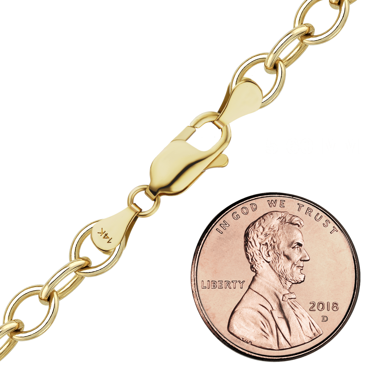 Leichtes, rundes Kabelarmband aus 14-karätigem Gelbgold