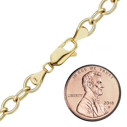 Leichtes, rundes Kabelarmband aus 14-karätigem Gelbgold