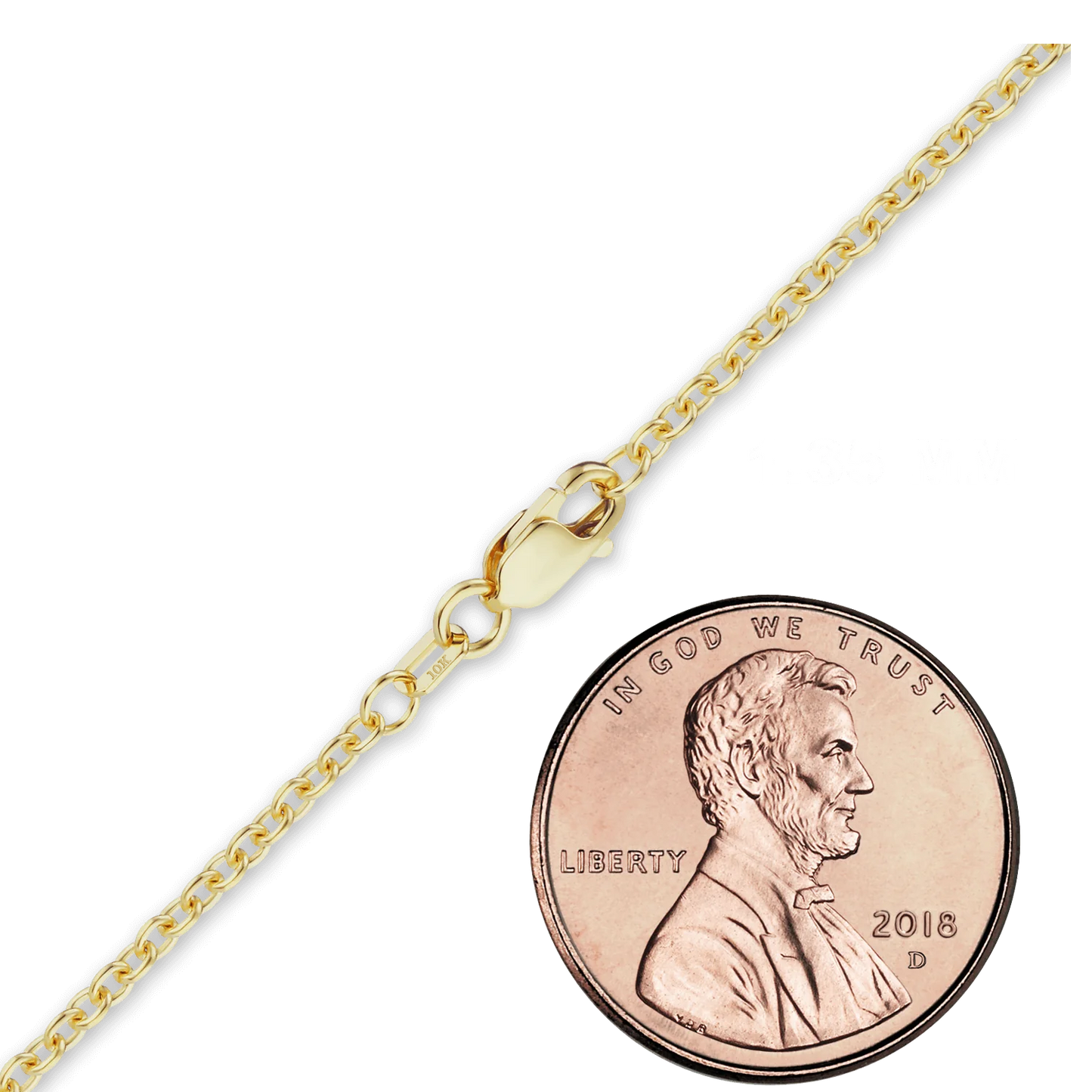 Mittelgroßes, rundes Kabelarmband aus 10-karätigem Gelbgold