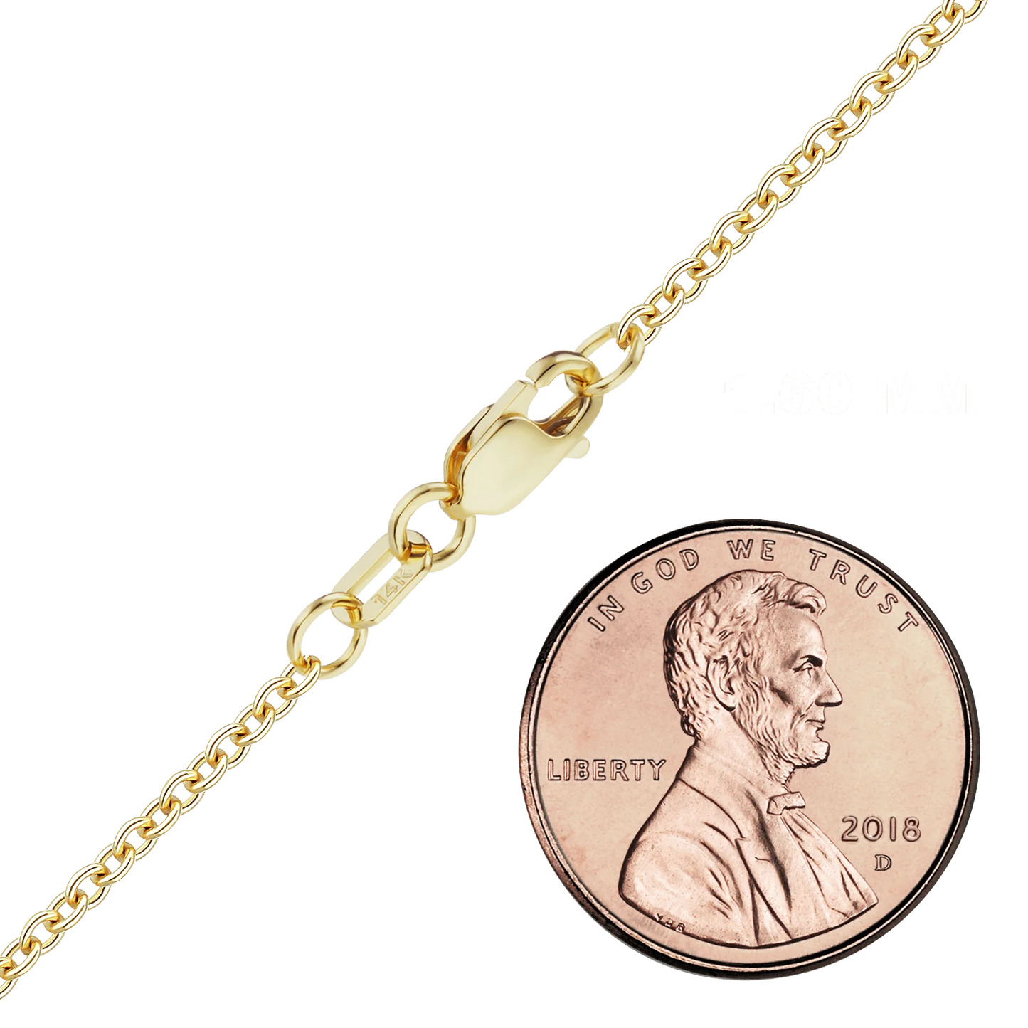 Mittelgroßes, rundes Kabelarmband aus 14-karätigem Gelbgold