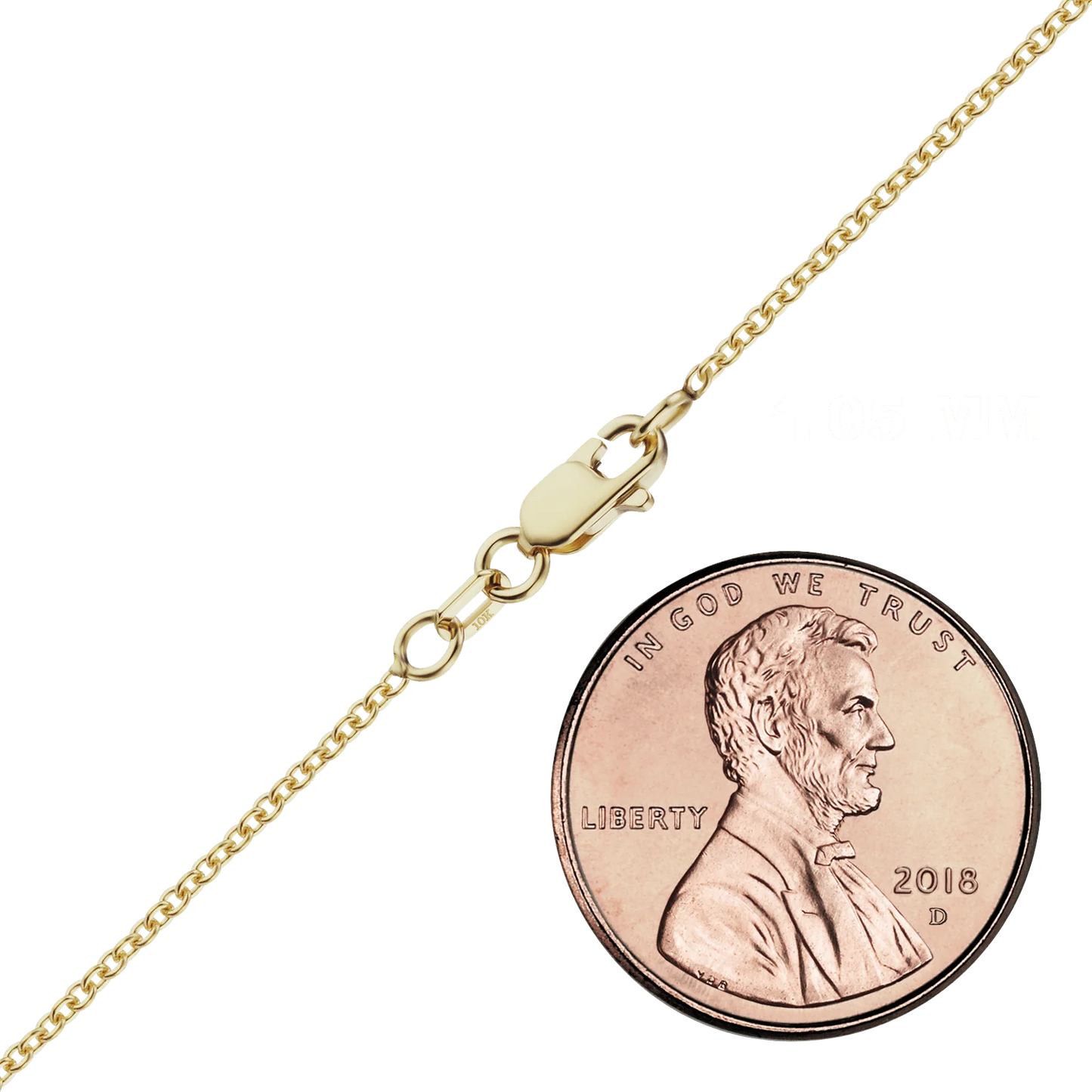 Mittelgroßes, rundes Kabelarmband aus 10-karätigem Gelbgold