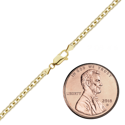 Mittelgroßes, rundes Kabelarmband aus 14-karätigem Gelbgold