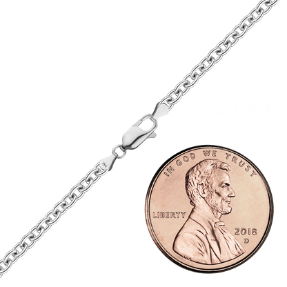 Mittelgroßes, rundes Kabelarmband aus 14-karätigem Weißgold