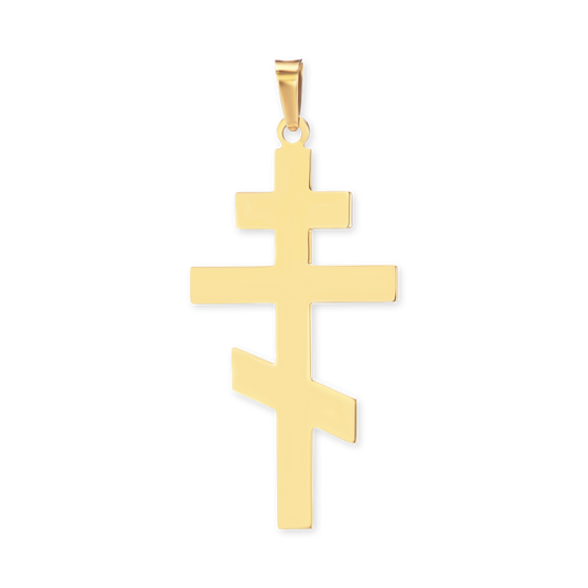 Orthodoxes Kreuz-Anhänger aus 14-karätigem Gelbgold