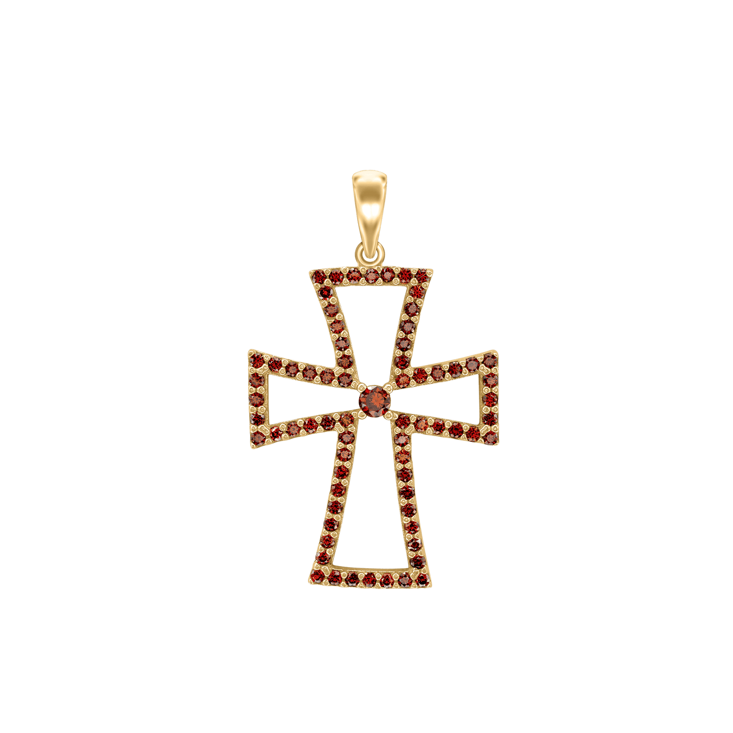 Kreuzanhänger mit Zirkonia in 18 Karat Gelbgold