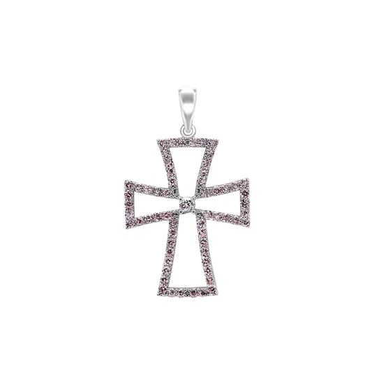 Pattée-Kreuzanhänger mit Zirkonia in Sterlingsilber