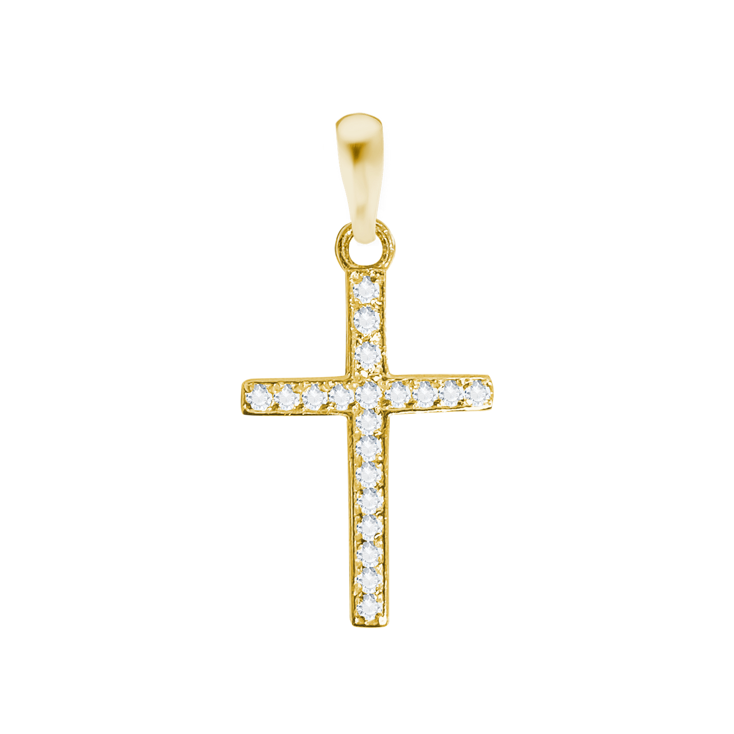 Klassischer Kreuzanhänger mit Zirkonia in Sterlingsilber