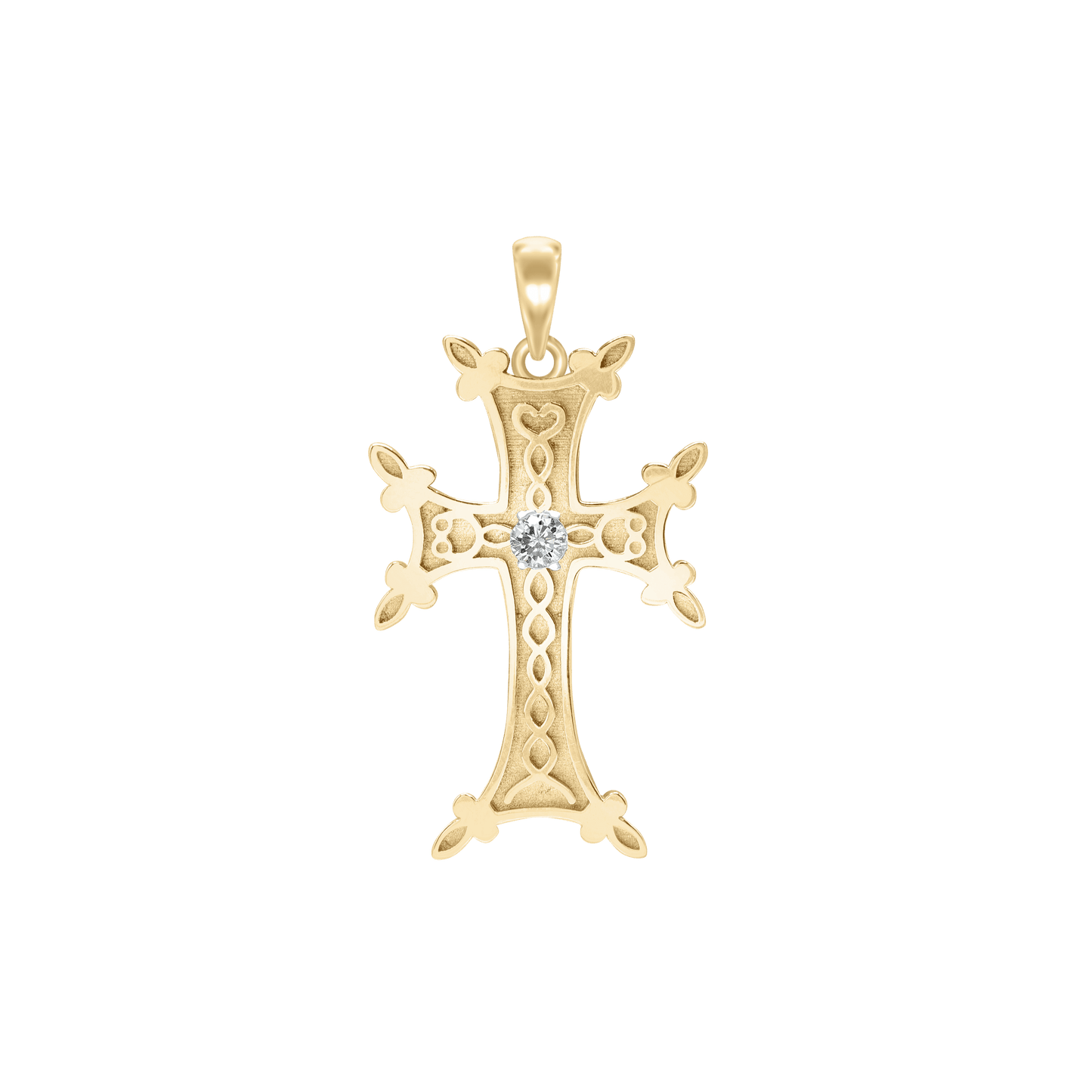 Armenisches Kreuz-Anhänger mit Zirkonia in Sterlingsilber