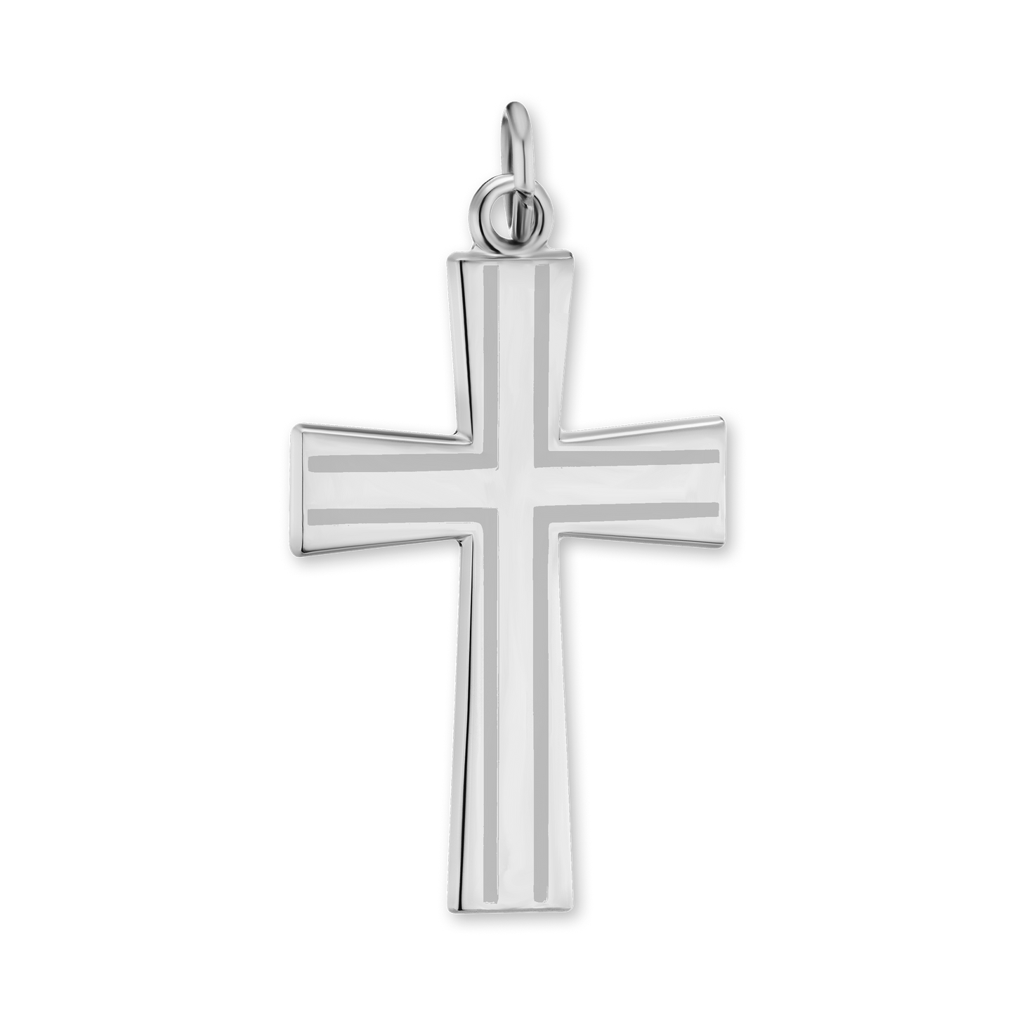 Konischer Kreuzanhänger mit schwarzer Emaille aus Sterlingsilber