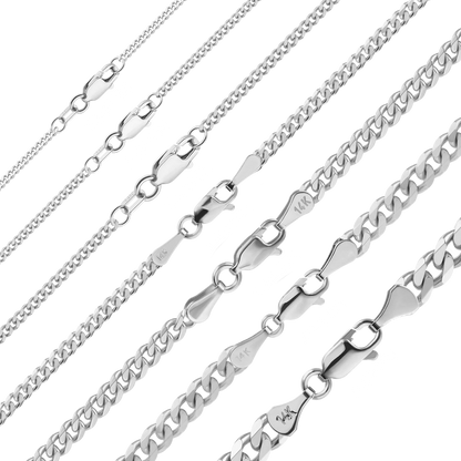 Klassisches Panzerarmband aus 14-karätigem Weißgold