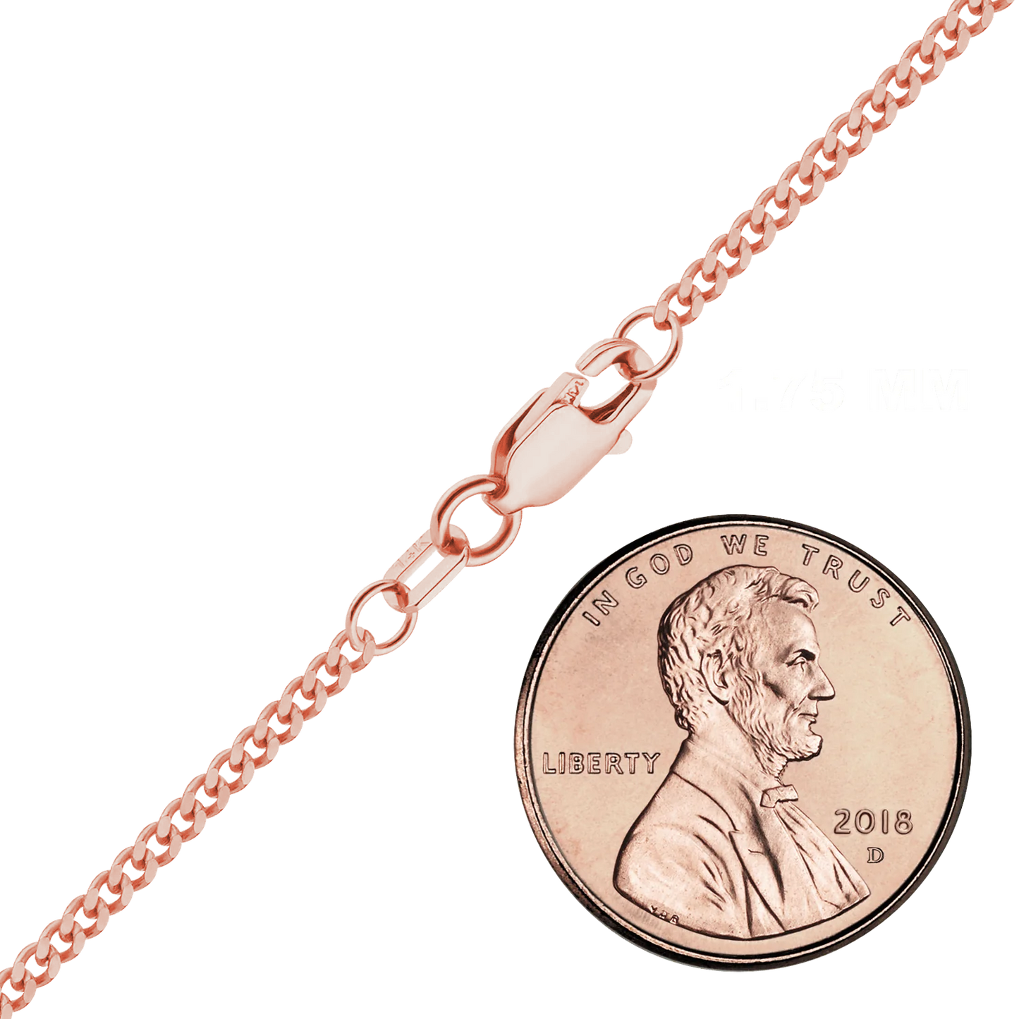 Klassische Panzerkette aus 14-karätigem Roségold