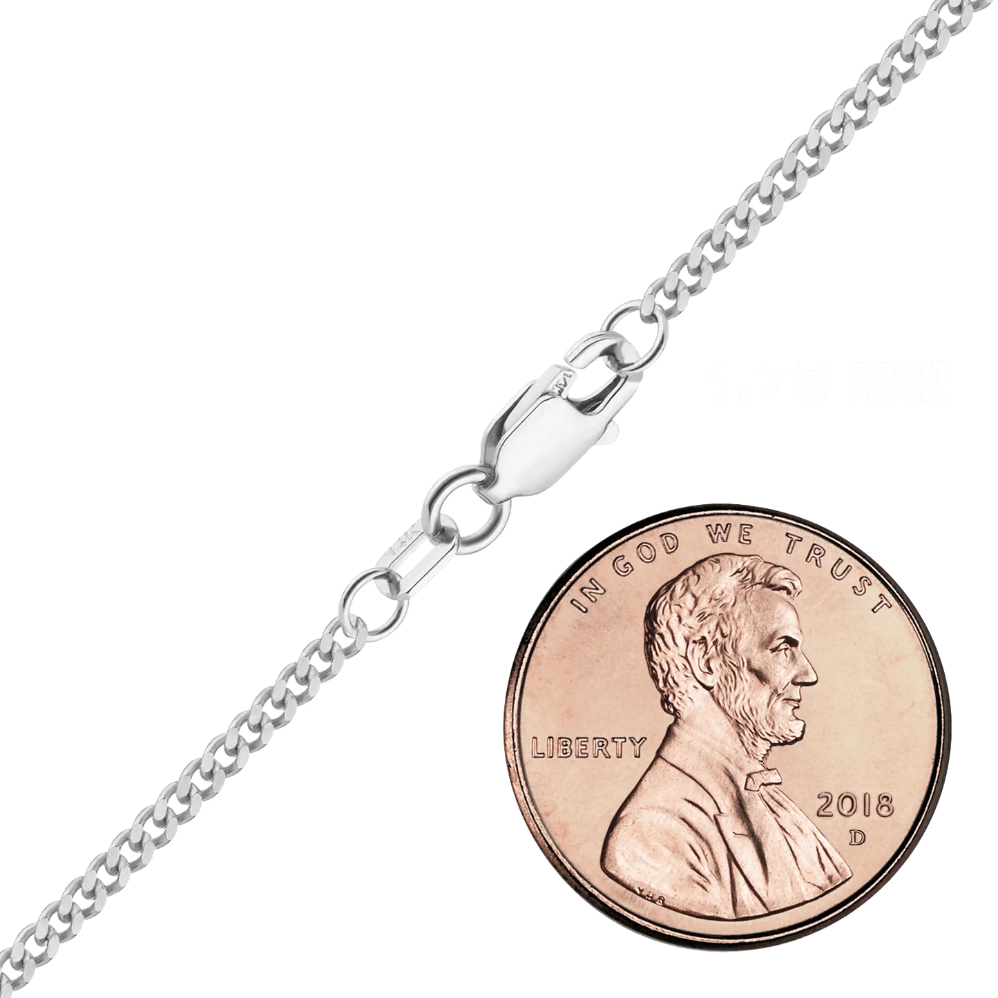 Klassisches Panzerarmband aus 14-karätigem Weißgold