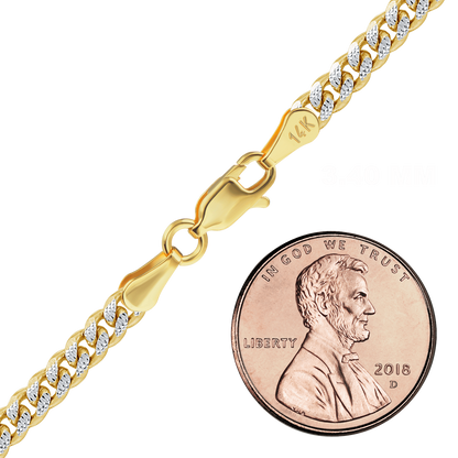 Klassische Panzerkette, 14 Karat zweifarbiges Gold