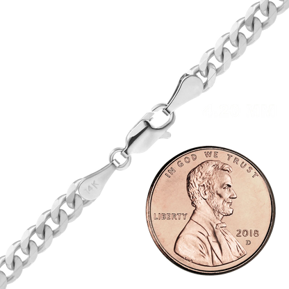 Klassische Panzerkette aus 14-karätigem Weißgold