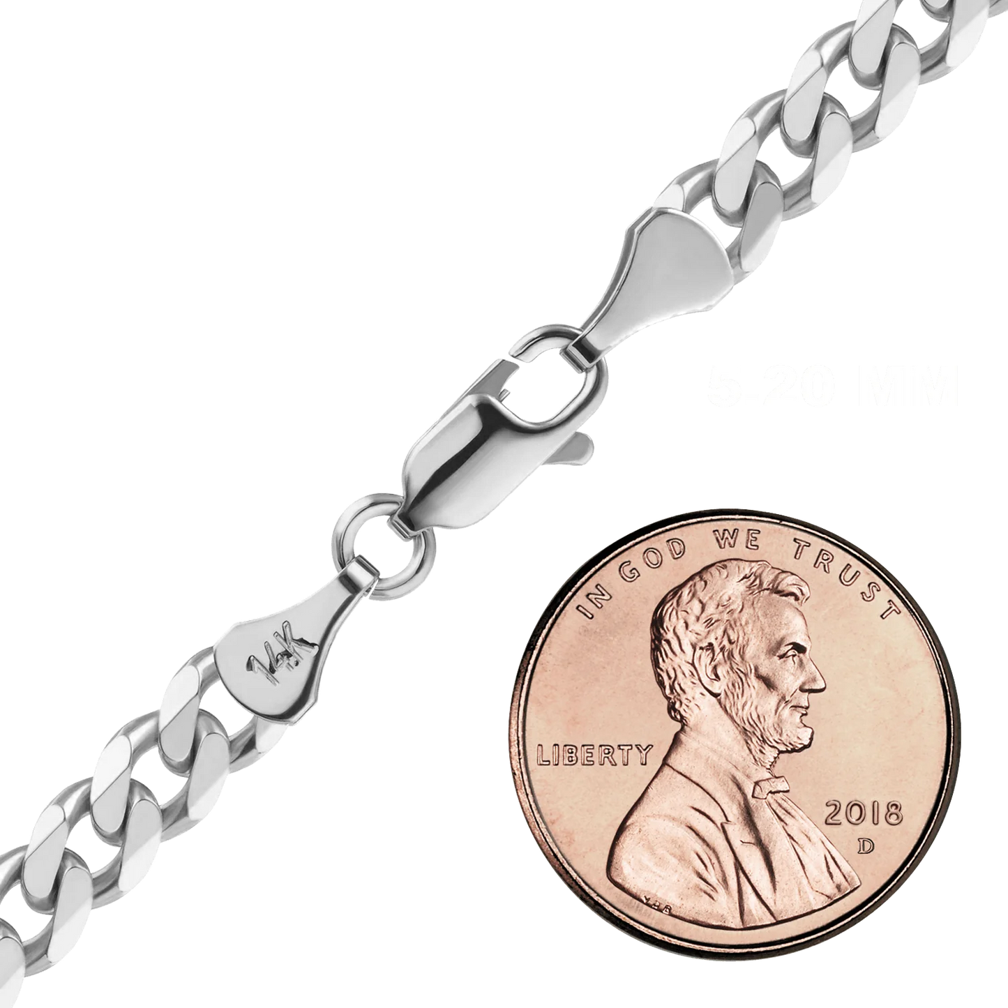 Klassisches Panzerarmband aus 14-karätigem Weißgold